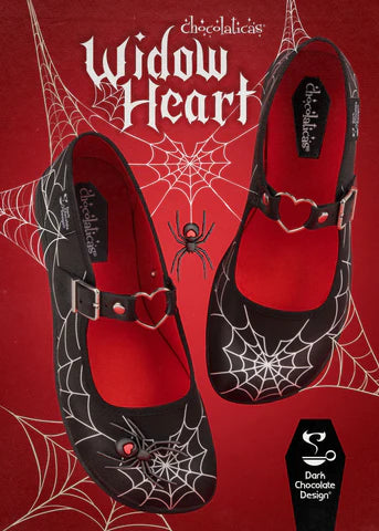Hot Chocolate Widow Heart Mary Jane Flat - Kate's Clothing