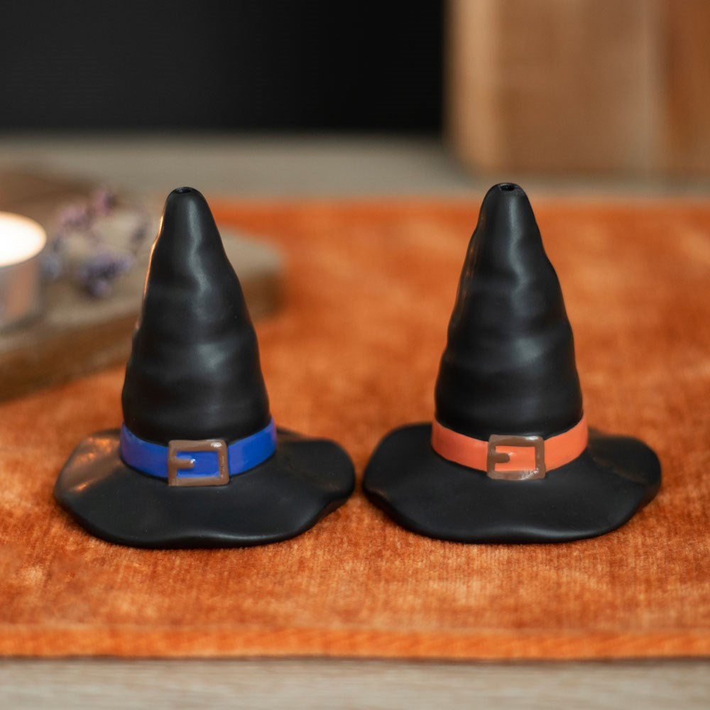 Gothic Gifts Witch Hat Salt And Pepper Shakers - Kate's Clothing