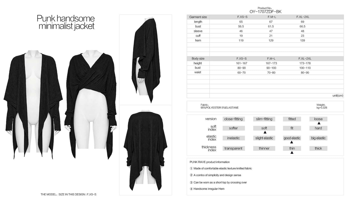 Punk Rave Mavy Punk Minilamist Jacket - Knitted Cardigan - Kate's Clothing