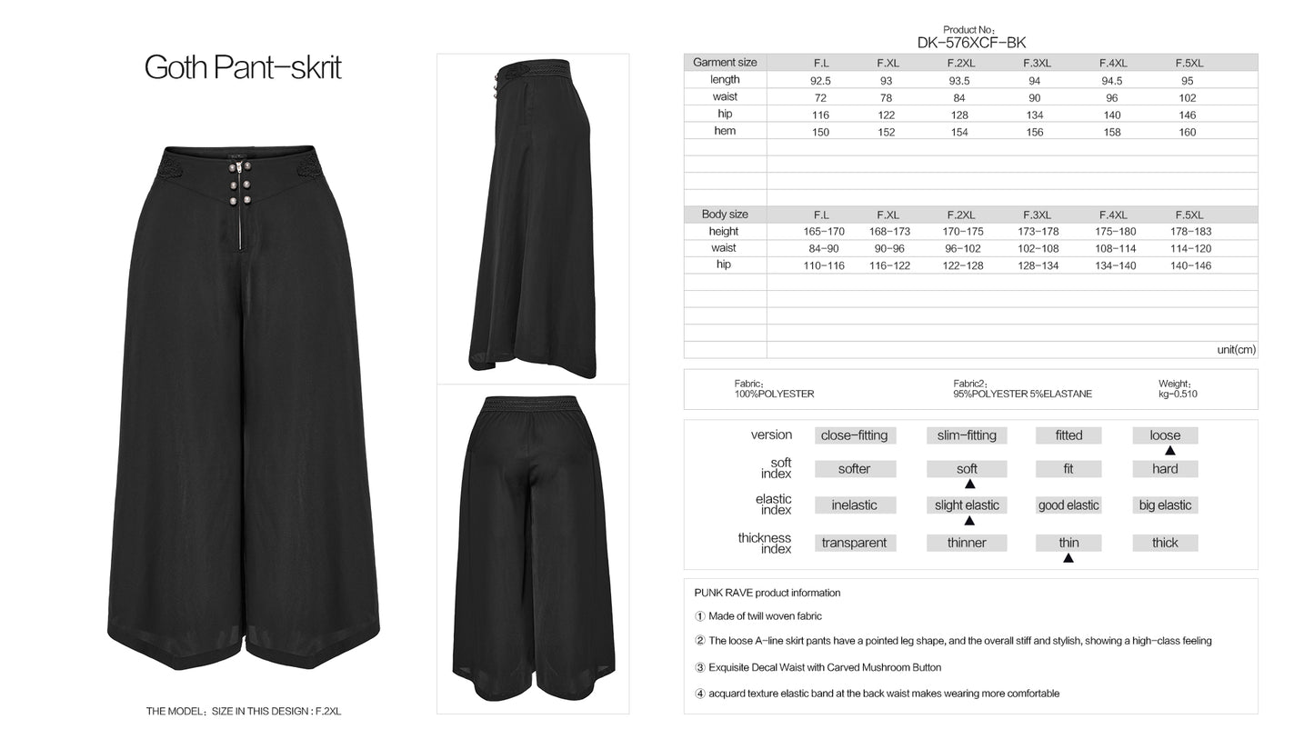 Punk Rave Yassah Culottes Trousers - Kate's Clothing