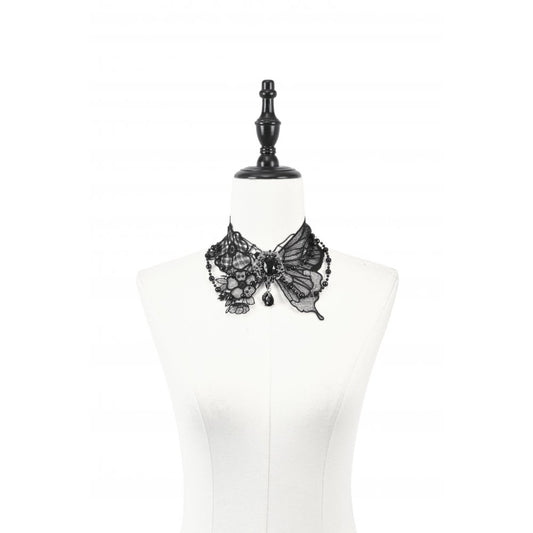 Dark in Love Lysandra Butterfly Lace Beaded Collar
