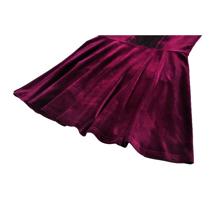 Dark in Love Velvet Lace Patchwork Dress