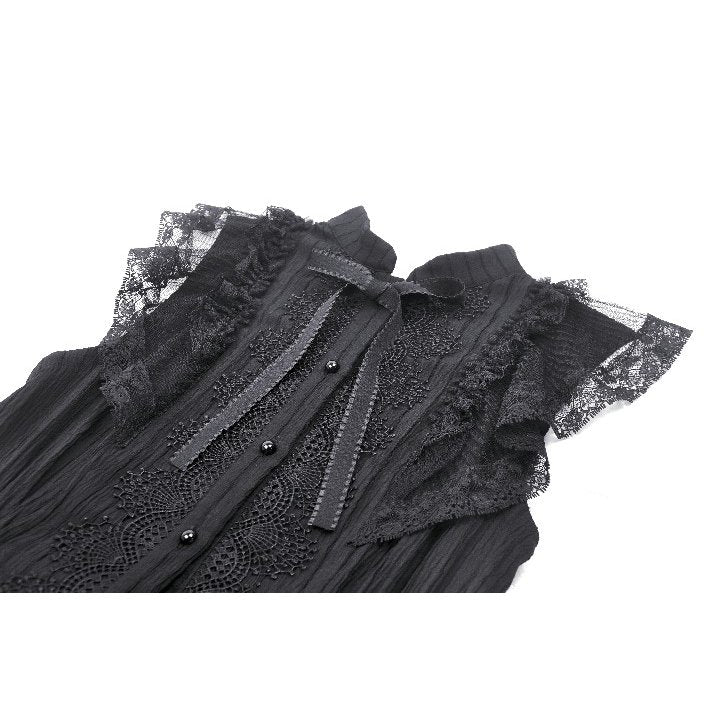 Dark in Love Diya Frilly Gothic Shirt Dress - Kate's Clothing