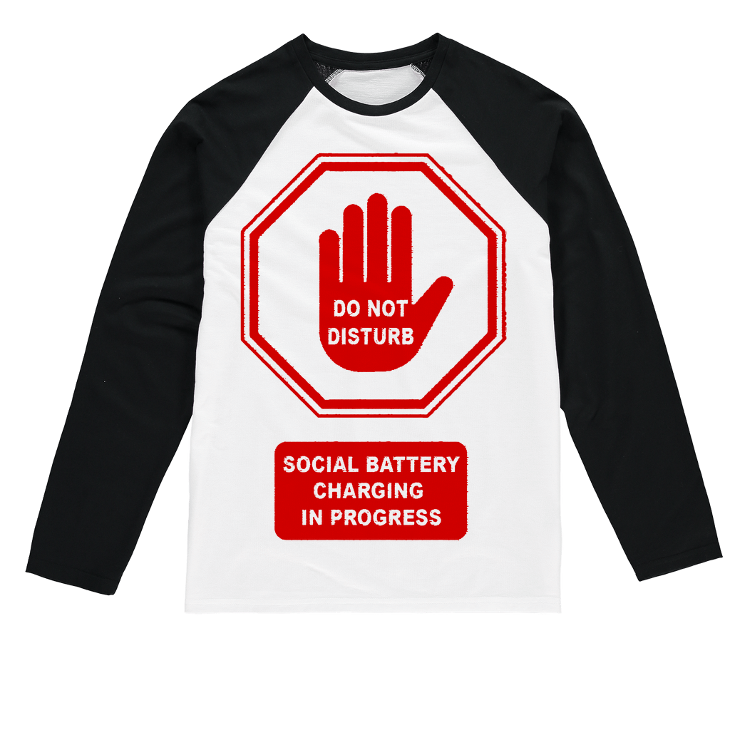 Do Not Disturb - Red Print Sublimation Baseball Long Sleeve T-Shirt
