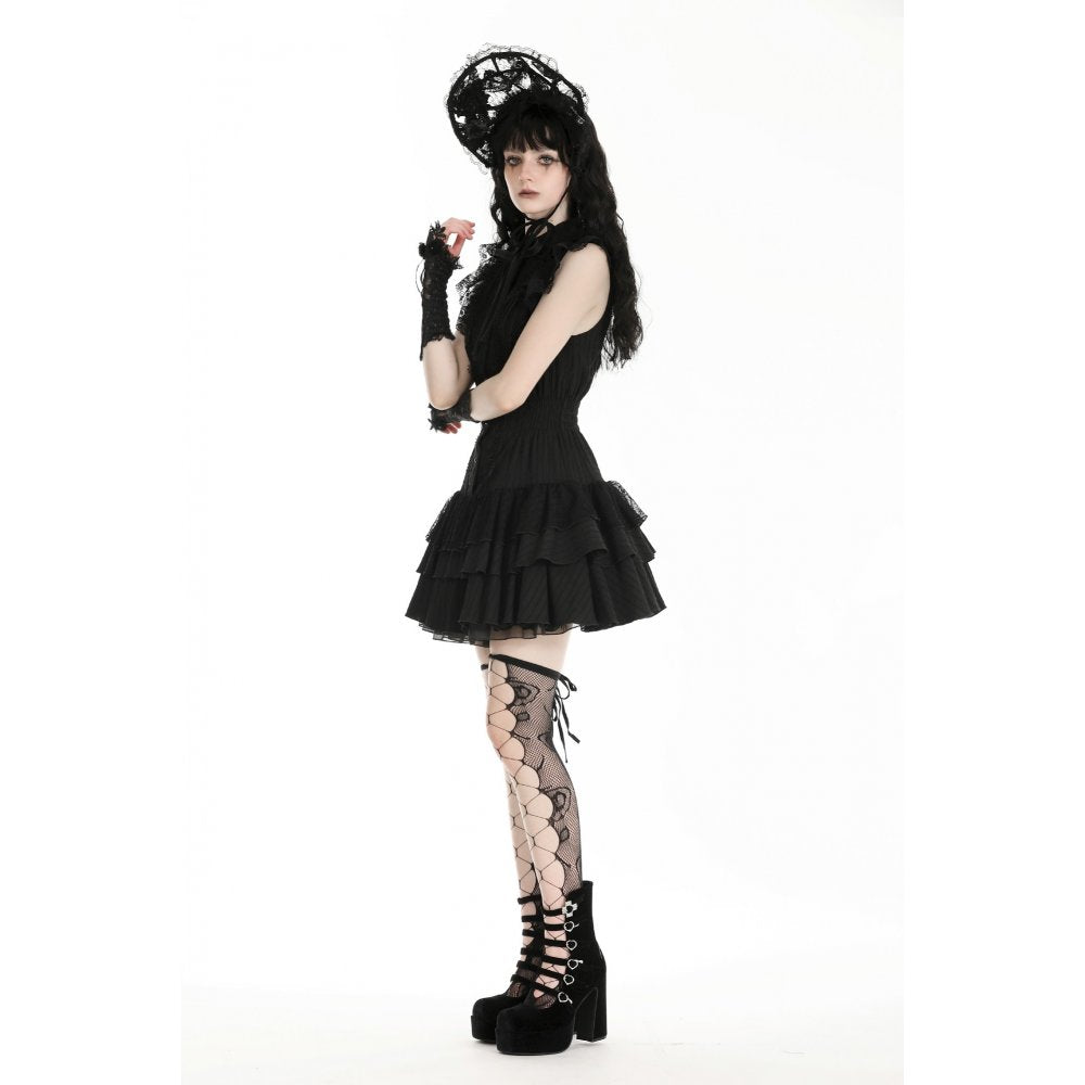 Dark in Love Diya Frilly Gothic Shirt Dress - Kate's Clothing