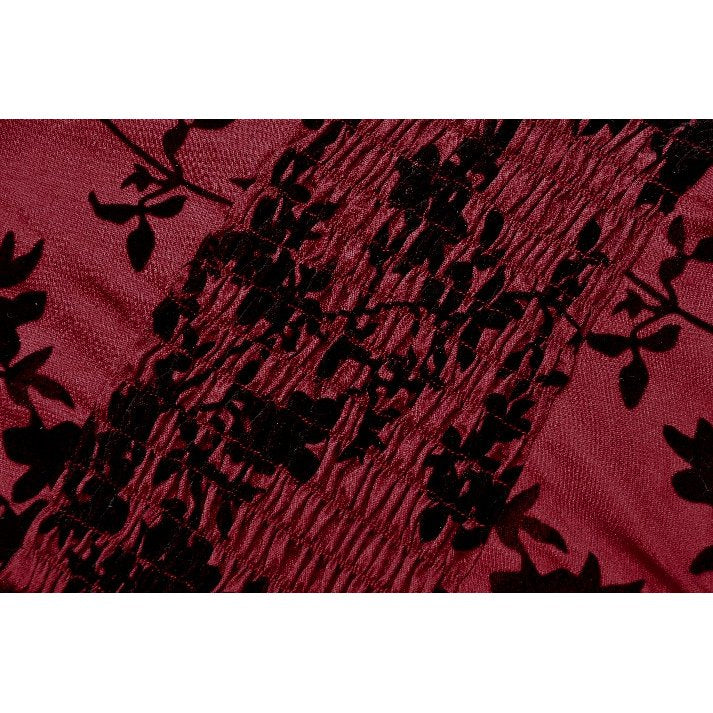Dark in Love Althea Lace-Trimmed Velvet Goth Camisole in Burgundy