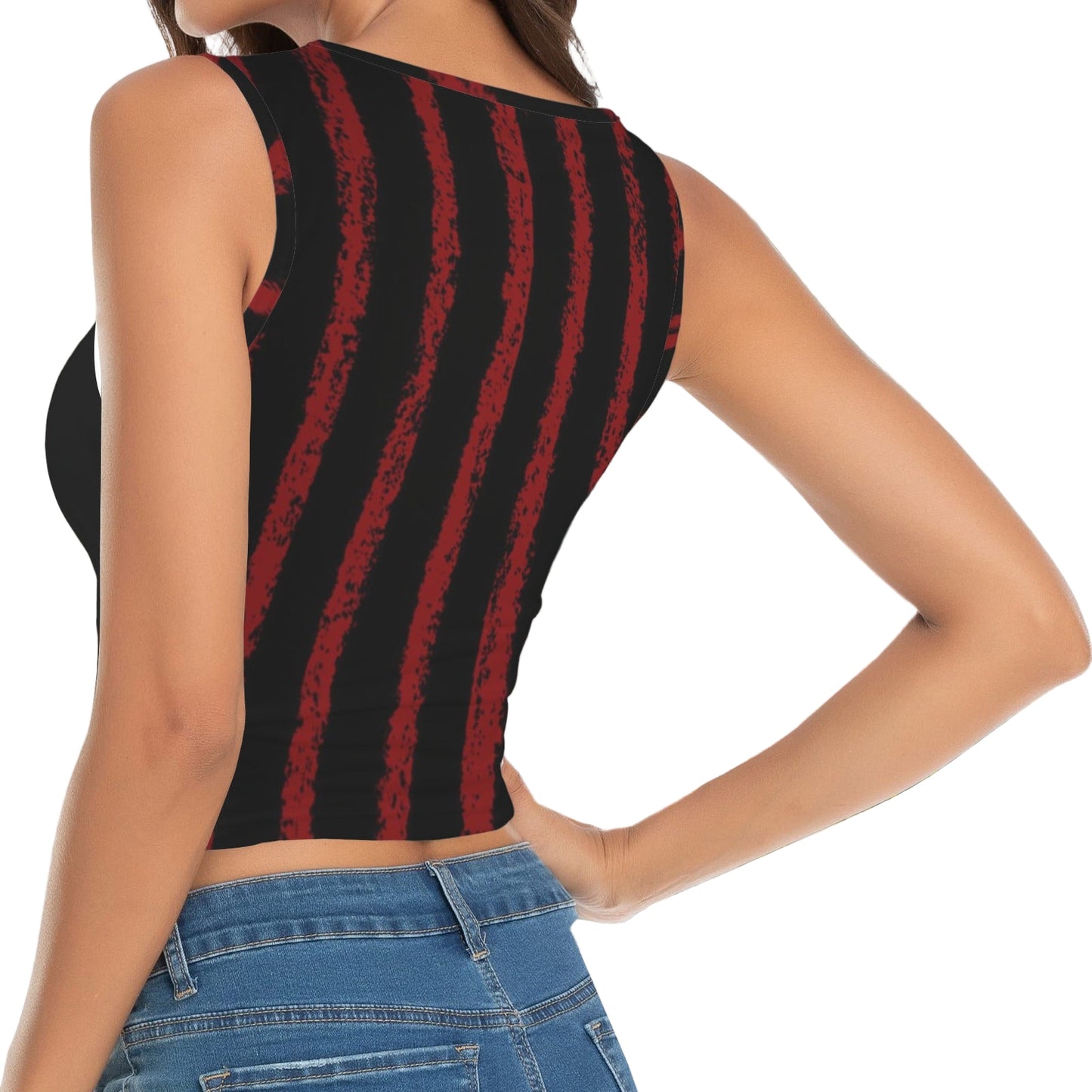 ANTIBrand Take My Heart goth crop top with painted heart and stripe trims