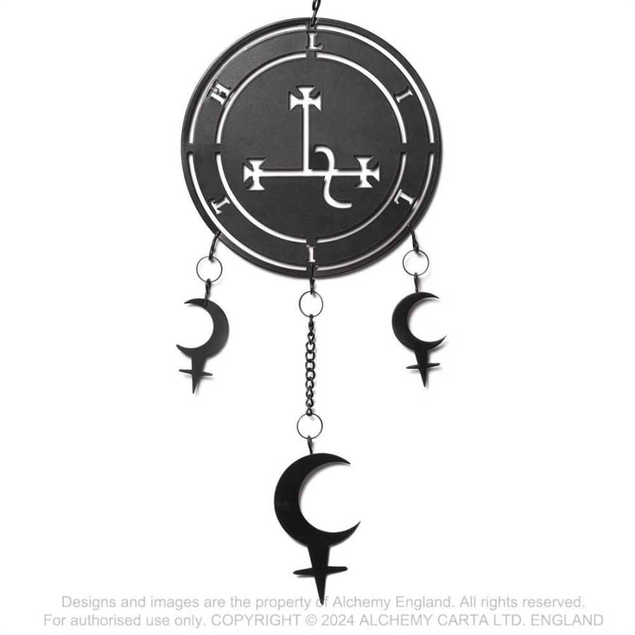Alchemy Gothic Seal of Lilith metal wall hanging with moon charms gothic occult decor