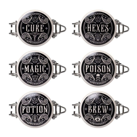 Alchemy Gothic Witch’s Spice Rack jar labels gothic herb and spice labels set