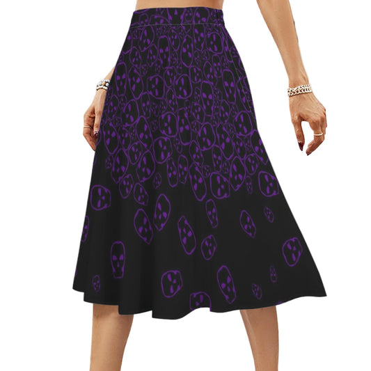 Alternative fashion skull print skirt with pockets