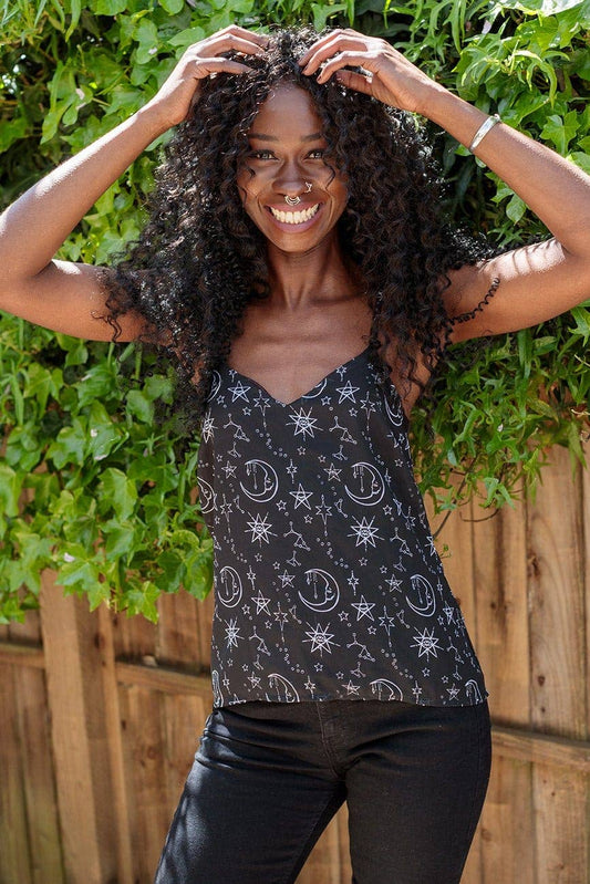 Alternative Moonprint Chiffon Cami Strappy Vest Top