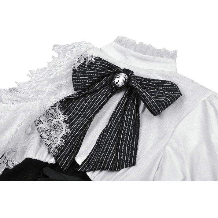 Dark in Love Aella Frozen Shoulder Effect Black and White Dress - Kate's Clothing