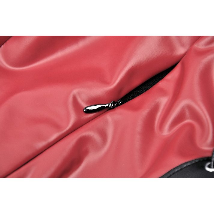 Dark in Love Ishtar Red and Black Split Faux Leather Maxi Dress - Kate's Clothing