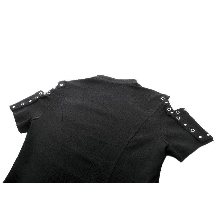 Dark in Love Seraphine Lace Off-Shoulder Goth Bodysuit in Black