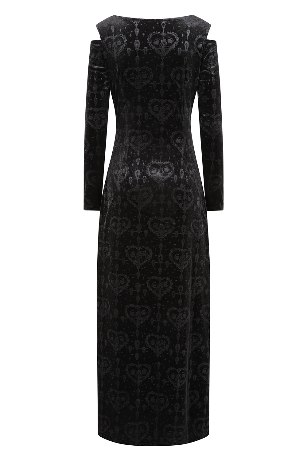 black burnout velvet goth dress