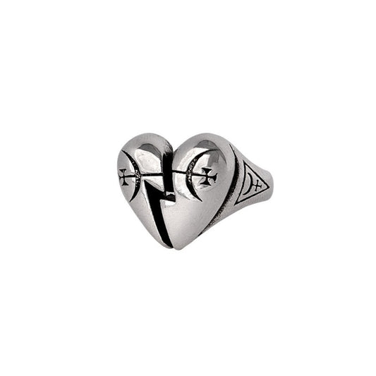 Alchemy Gothic Broken Promise Heart Ring