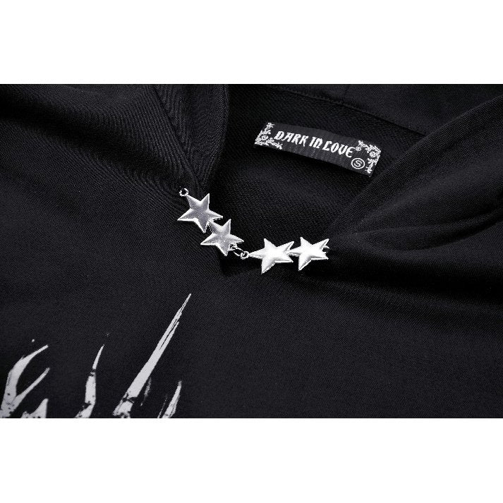 Dark in Love Hellbringer Oversized Hoodie with Tail and Bat Ears - Kate's Clothing