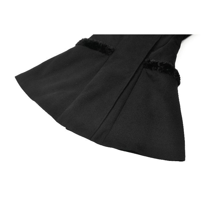 Dark in Love Cat-Ear Faux Fur Trim Gothic Coat