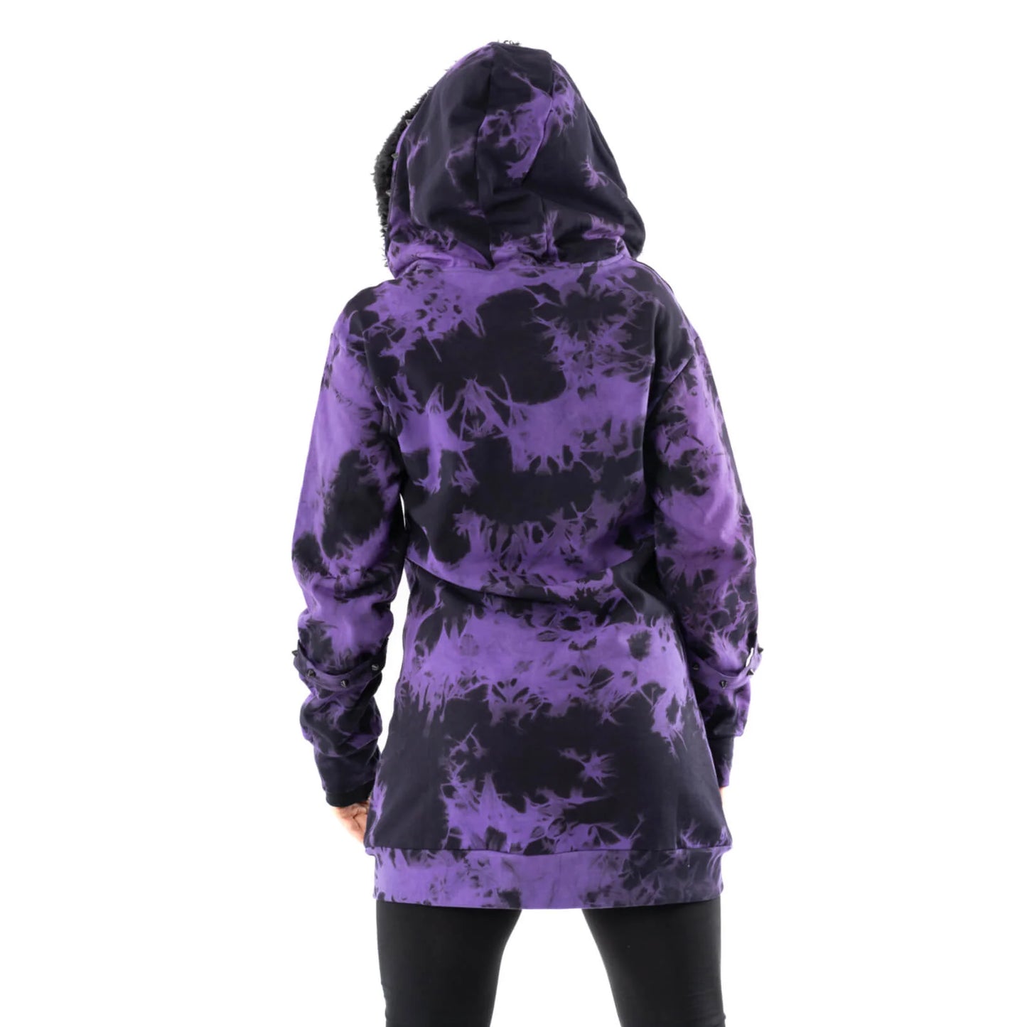 Heartless Catriona Black and Purple Tie Dye Hooded Jacket - Kate's Clothing