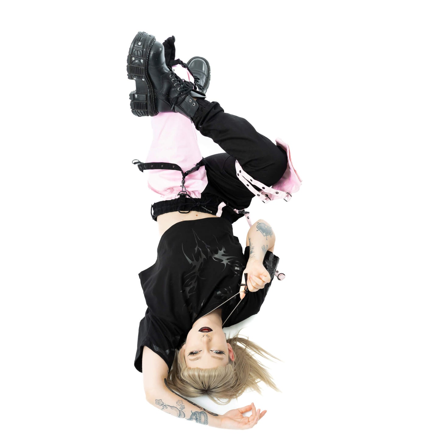 Chemical Black Ceil Crop Top – Ladies Black Gothic Cotton Crop Tee