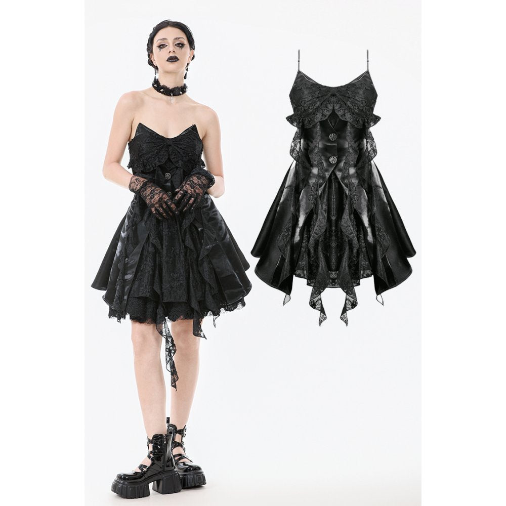 black gothic mini dress Dark in Love Sabine Layered – Asymmetrical Fairytale Dress with Sweetheart Neckline & Lace Skirt Scala 61406 Fitted Prom stars this dress is perfect Color:MAUVE-2
