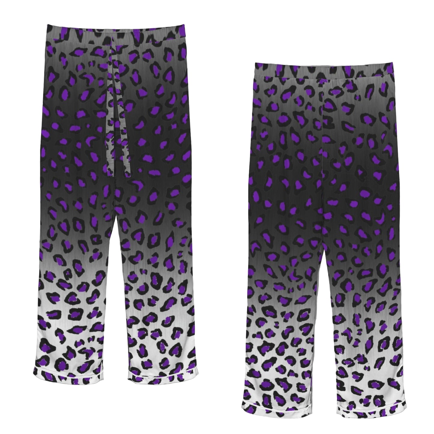 ANTIBrand satin pajamas with purple leopard ombré print