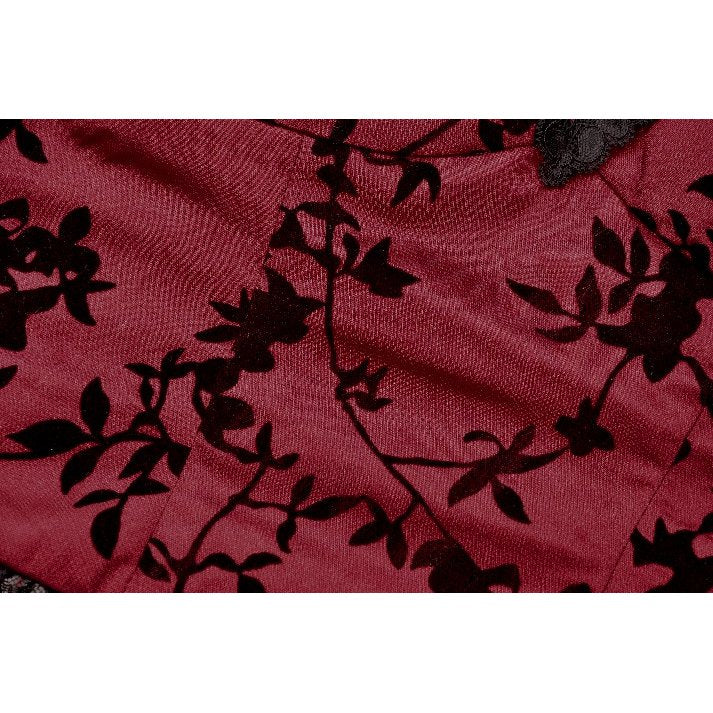 Dark in Love Althea Lace-Trimmed Velvet Goth Camisole in Burgundy
