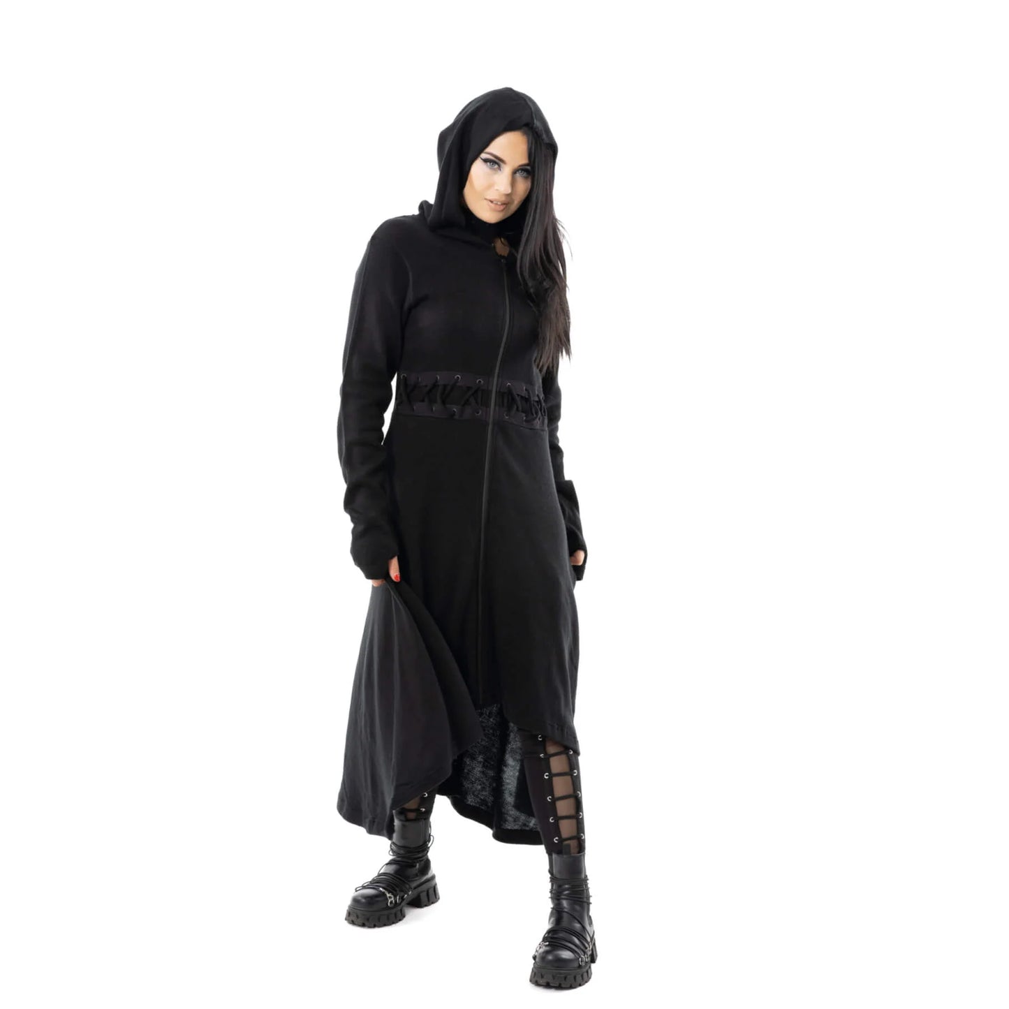 Poizen Industries Demille Hooded Maxi Cardigan - Kate's Clothing