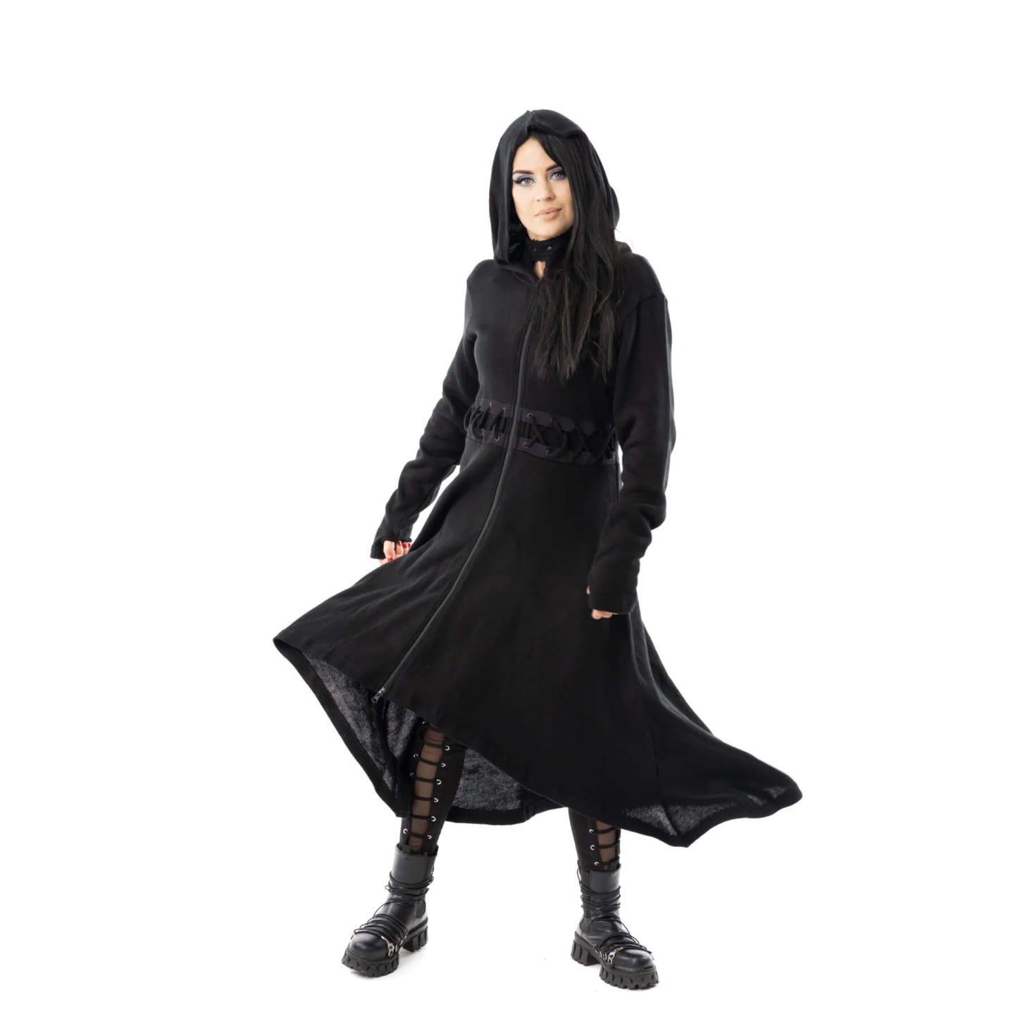 Poizen Industries Demille Hooded Maxi Cardigan - Kate's Clothing