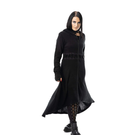 Poizen Industries Demille Hooded Maxi Cardigan - Kate's Clothing