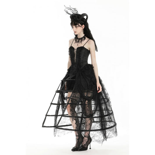 Dark in Love Azeneth Tattered Spiderweb Birdcage Petticoat Skirt - Kate's Clothing
