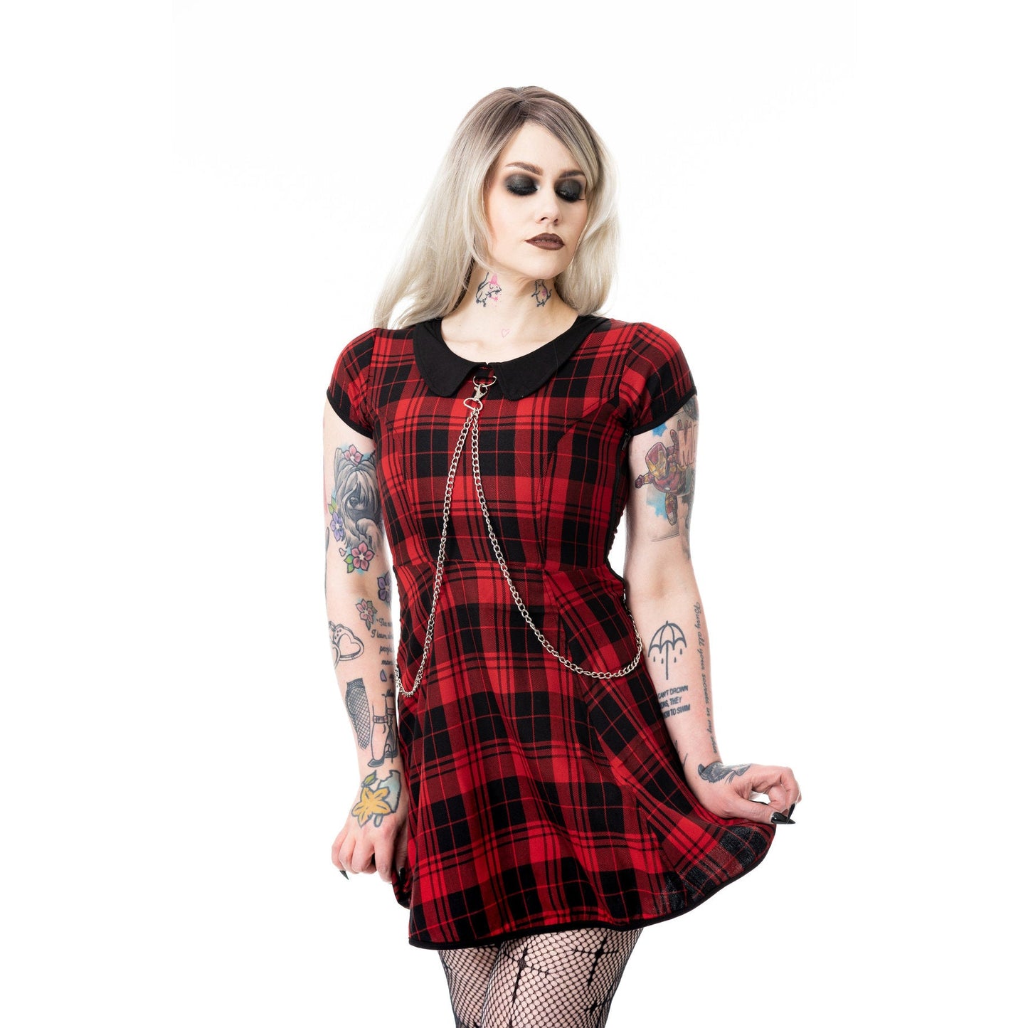 Heartless Ebbani Dress – Black/Red Check