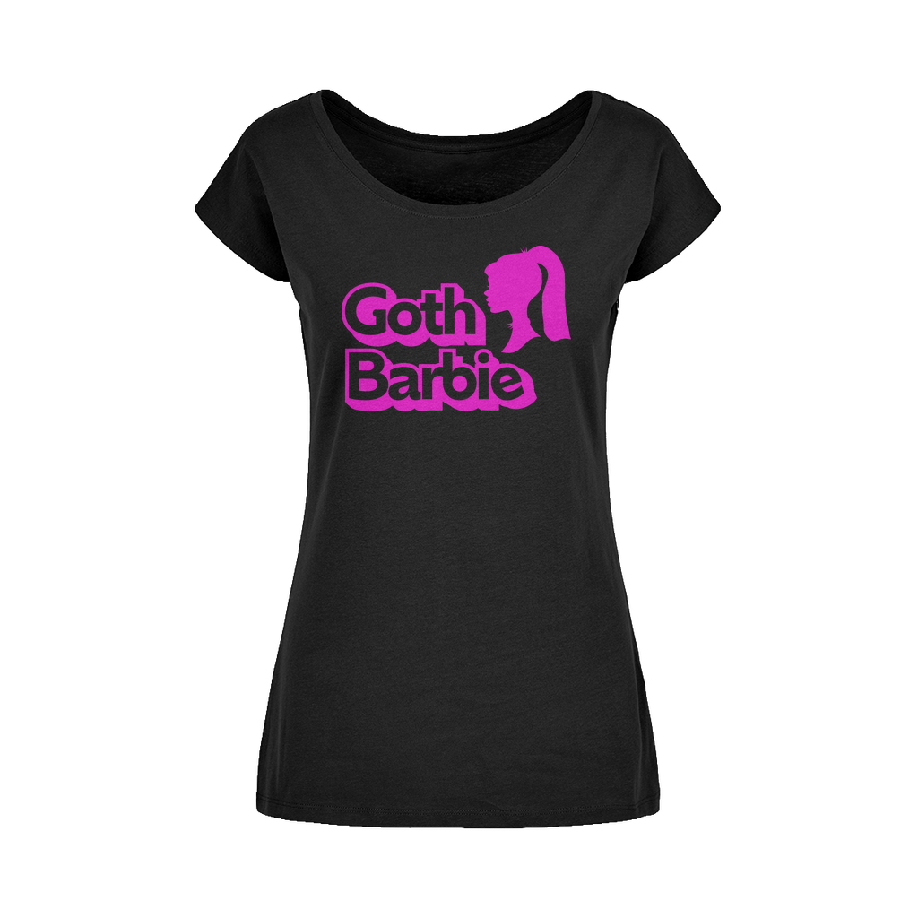 ANTIBrand Goth Barbie Pink Wide Neck Womens T-Shirt