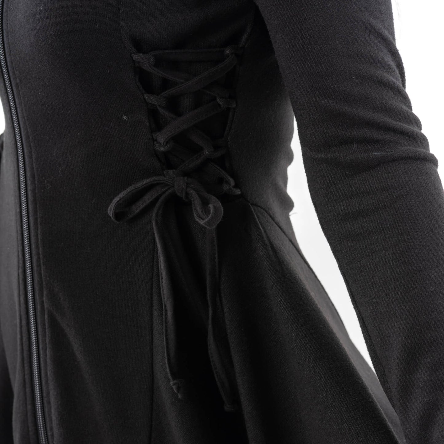 Innocent Lifestyle Emerson Hooded Cardigan with Cut Out Lace Up Feature - Kate's Clothing