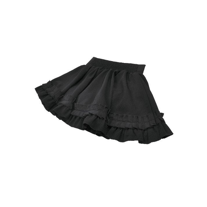 Dark in Love Lolita-Inspired Ruffled Mini Skirt in Black