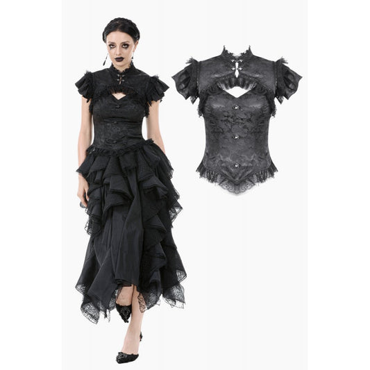 Dark in Love Seraphine Lace Off-Shoulder Goth Bodysuit