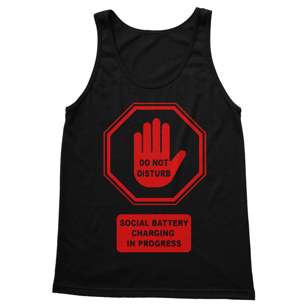 Do Not Disturb - Red Print Ladies Vest Top