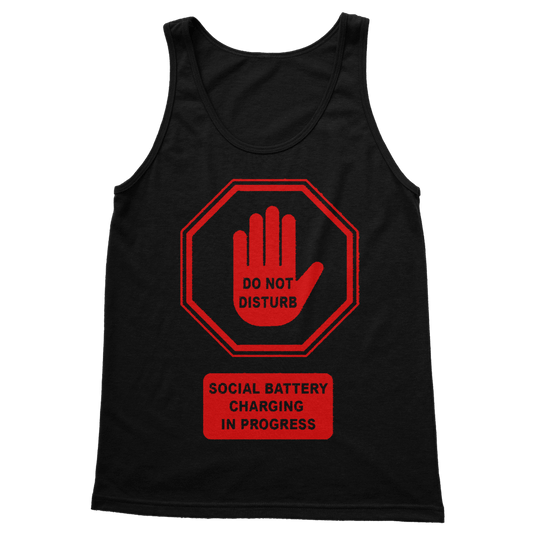 Do Not Disturb - Red Print Ladies Vest Top