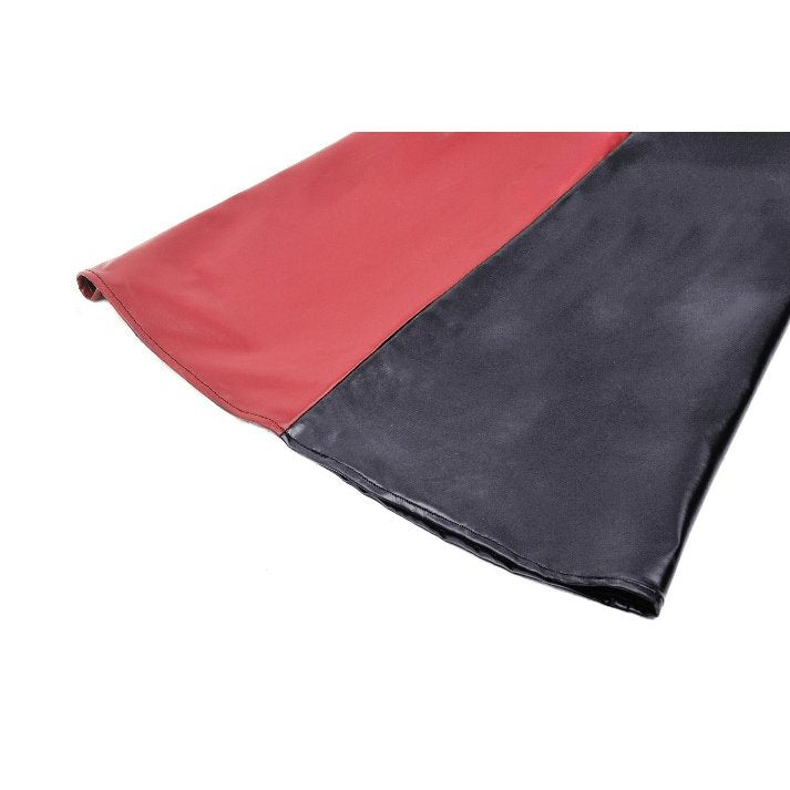 Dark in Love Ishtar Red and Black Split Faux Leather Maxi Dress - Kate's Clothing
