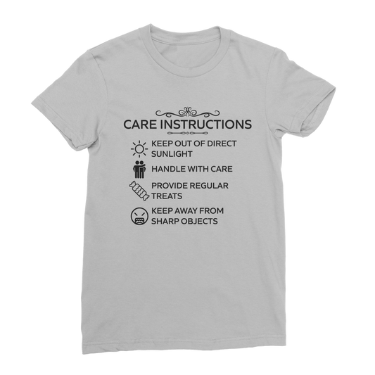 Unisex classic tee with care label graphic in black