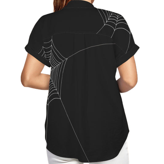 ANTIBrand Caught up in Your Web Goth Shirt Back View