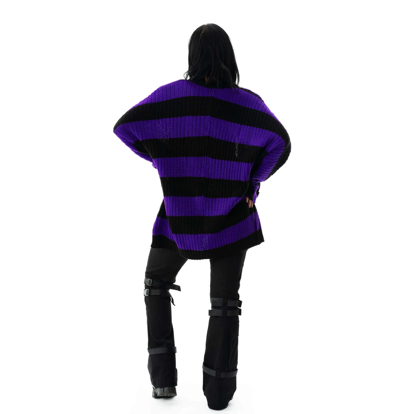 Heartless In a Daze Cardigan in Black and Purple