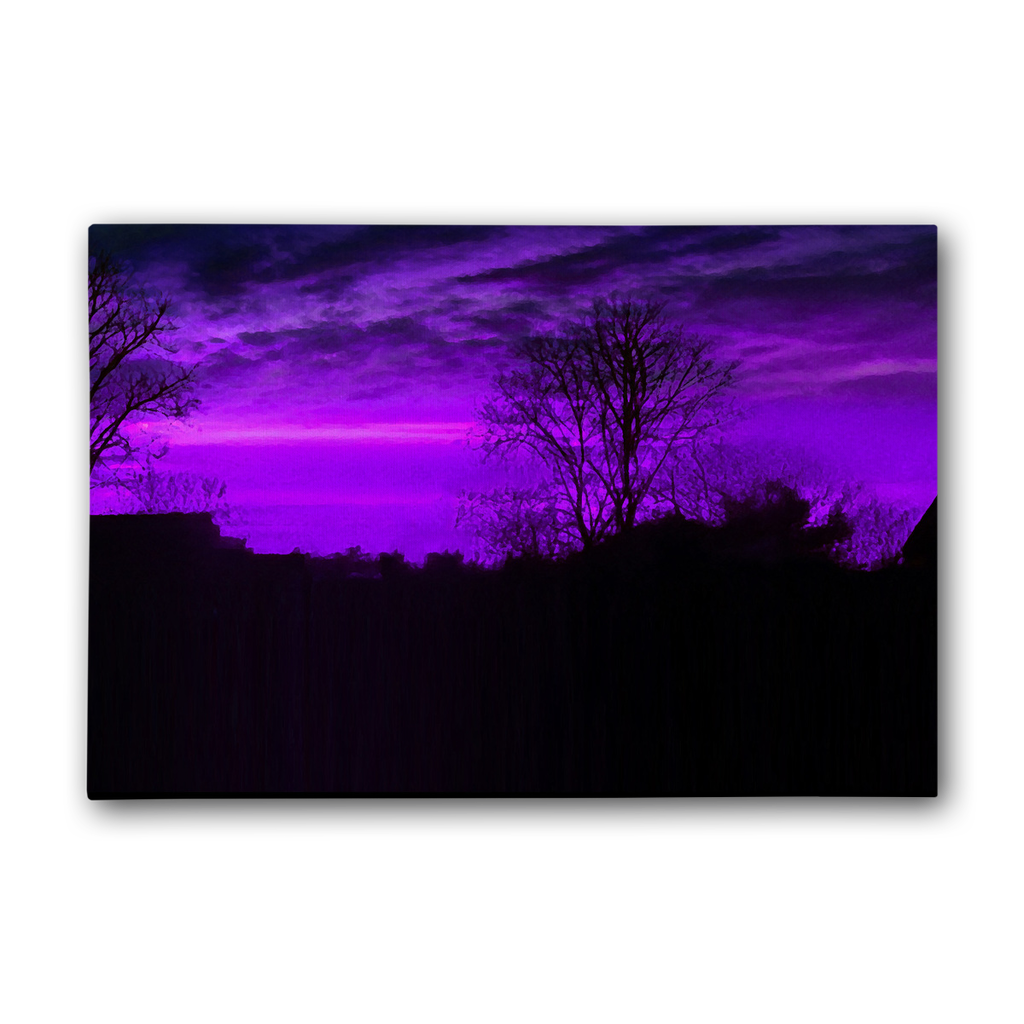 Purple skyline premium canvas print from ANTIBrand collection