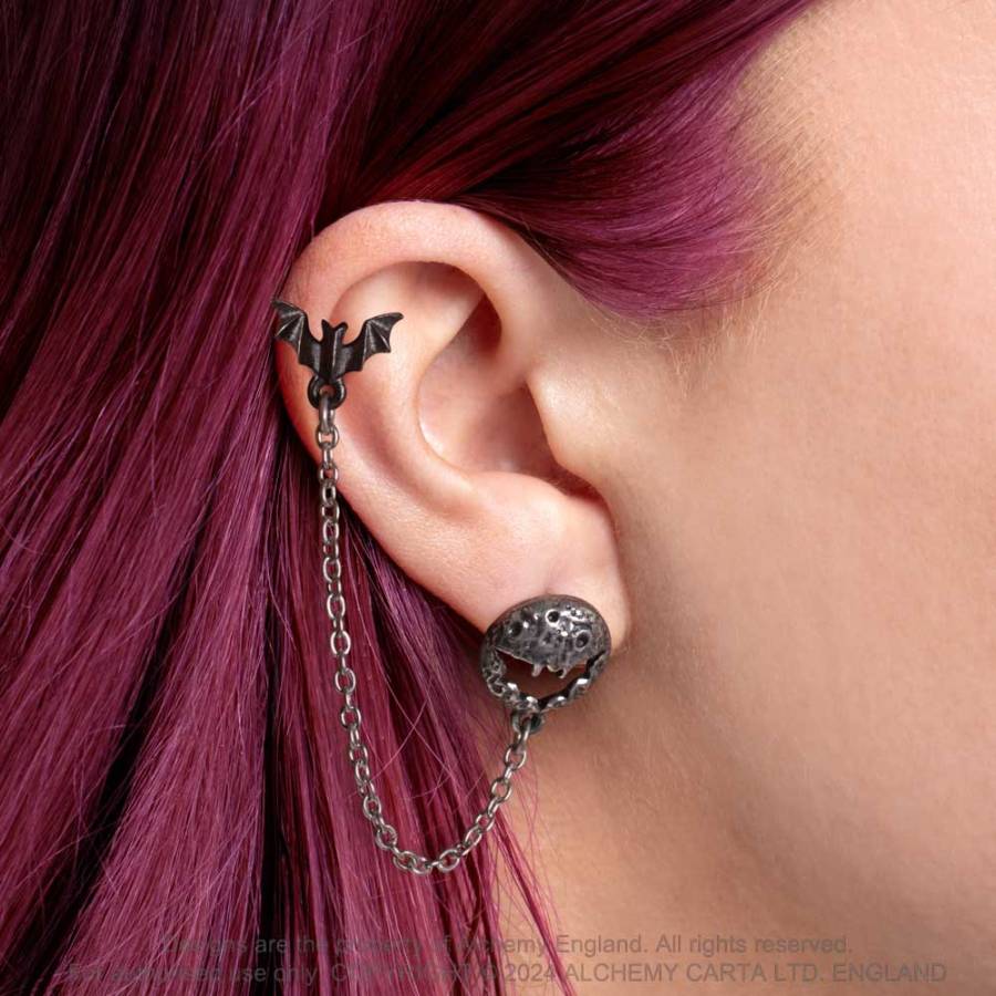 Alchemy Gothic Luna Roost Ear Jewellery - Kate's Clothing