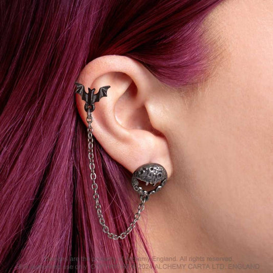 Alchemy Gothic Luna Roost Ear Jewellery - Kate's Clothing