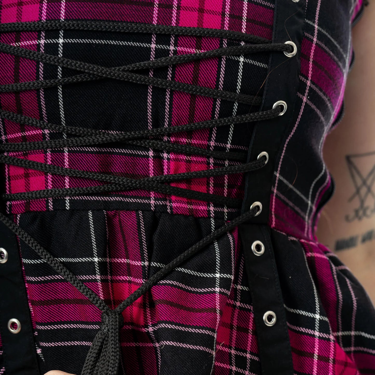 Heartless Marta Dress- Dark Pink Check - Kate's Clothing