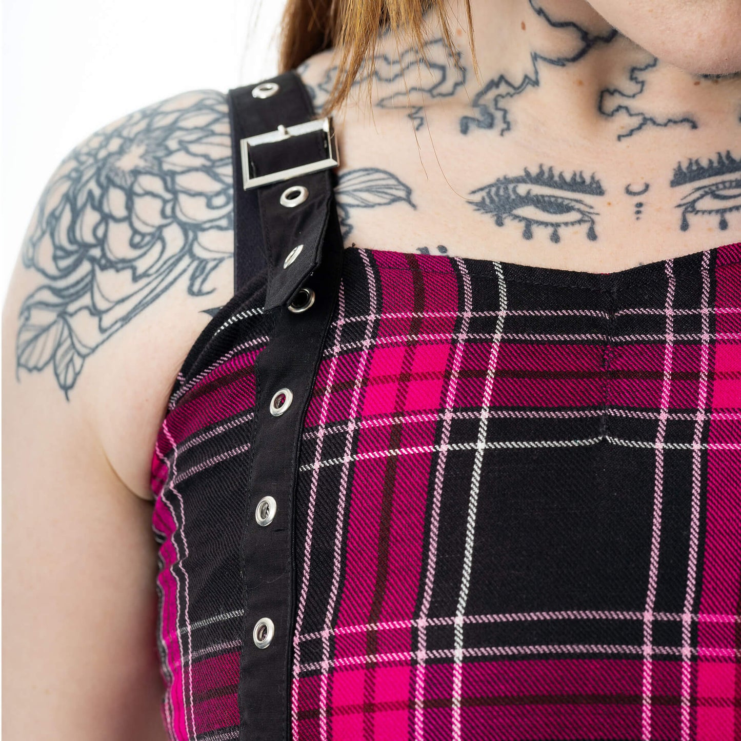 Heartless Marta Dress- Dark Pink Check - Kate's Clothing