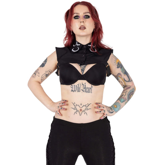 Heartless Midnight Collar with Bats and Crescent Moons - Kate's Clothing