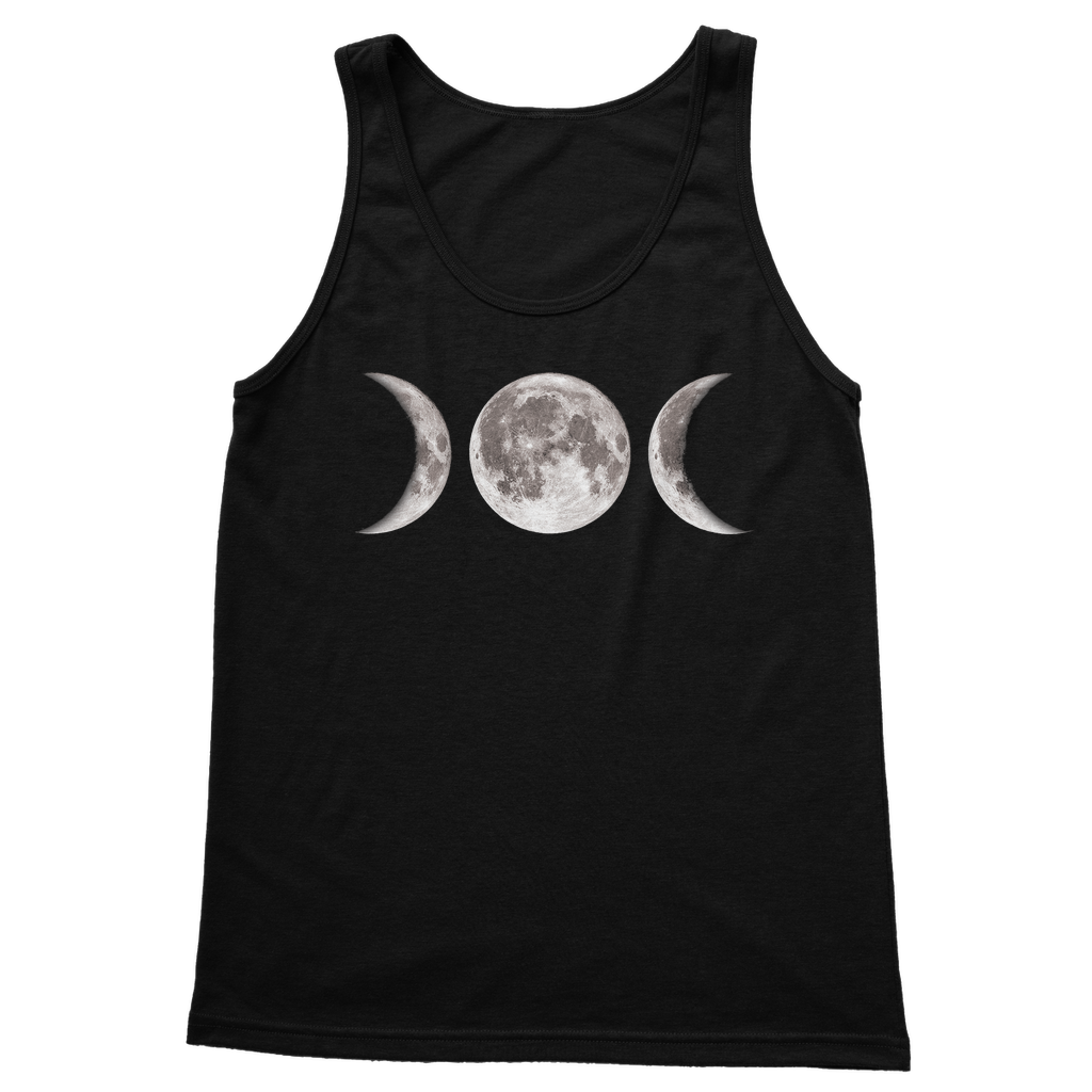 Triple Goddess ladies vest top with moon phase print by Kate