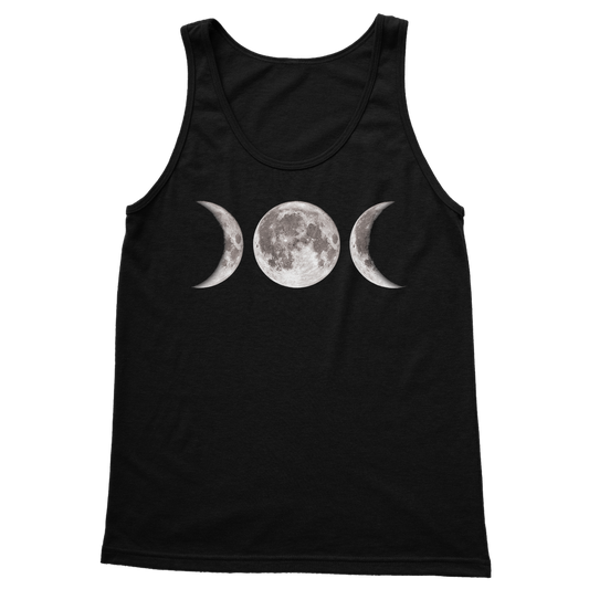 Triple Goddess ladies vest top with moon phase print by Kate